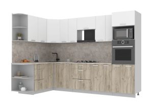 ГОТОВАЯ КУХНЯ ЛАЙТ 1,68Х3,0 (БЕЛЫЙ/ ДУБ СЕРЫЙ)