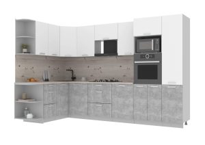 ГОТОВАЯ КУХНЯ ЛАЙТ 1,68Х3,2 (БЕЛЫЙ/БЕТОН)