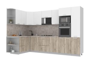 ГОТОВАЯ КУХНЯ ЛАЙТ 1,68Х3,2 (БЕЛЫЙ/ ДУБ СЕРЫЙ)