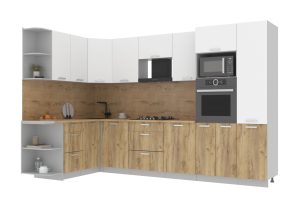 ГОТОВАЯ КУХНЯ ЛАЙТ 1,68Х3,2 (БЕЛЫЙ/ДУБ ЗОЛОТОЙ)