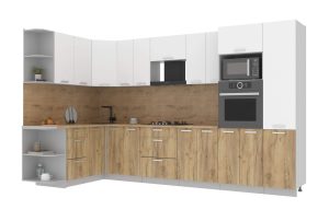 ГОТОВАЯ КУХНЯ ЛАЙТ 1,68Х3,4 (БЕЛЫЙ/ДУБ ЗОЛОТОЙ)