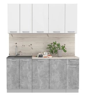 ГОТОВАЯ КУХНЯ ЛАЙТ 1,7-60 (БЕЛЫЙ/ БЕТОН)