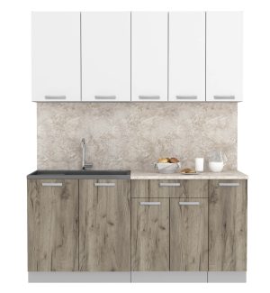 ГОТОВАЯ КУХНЯ ЛАЙТ 1,7 (БЕЛЫЙ/ ДУБ СЕРЫЙ)