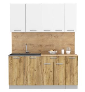 ГОТОВАЯ КУХНЯ ЛАЙТ 1,7 (БЕЛЫЙ/ ДУБ ЗОЛОТОЙ)