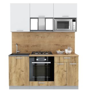 ГОТОВАЯ КУХНЯ ЛАЙТ 1,7ВТ (БЕЛЫЙ/ ДУБ ЗОЛОТОЙ)