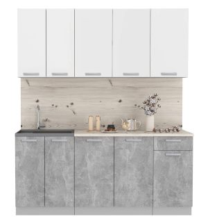 ГОТОВАЯ КУХНЯ ЛАЙТ 1,8-60 (БЕЛЫЙ/ БЕТОН)