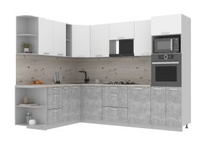 ГОТОВАЯ КУХНЯ ЛАЙТ 1,88Х2,8 (БЕЛЫЙ/БЕТОН)