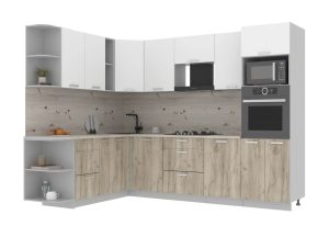 ГОТОВАЯ КУХНЯ ЛАЙТ 1,88Х2,8 (БЕЛЫЙ/ ДУБ СЕРЫЙ)