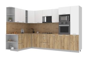 ГОТОВАЯ КУХНЯ ЛАЙТ 1,88Х3,2 (БЕЛЫЙ/ДУБ ЗОЛОТОЙ)