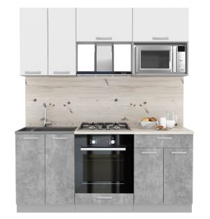 ГОТОВАЯ КУХНЯ ЛАЙТ 1,8ВТ (БЕЛЫЙ/ БЕТОН)