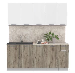 ГОТОВАЯ КУХНЯ ЛАЙТ 1,9 (БЕЛЫЙ/ ДУБ СЕРЫЙ)