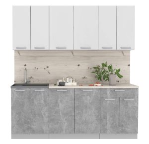 ГОТОВАЯ КУХНЯ ЛАЙТ 2,0-60 (БЕЛЫЙ/ БЕТОН)