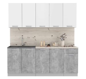 ГОТОВАЯ КУХНЯ ЛАЙТ 2,0 (БЕЛЫЙ/ БЕТОН)