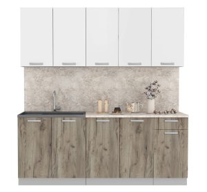 ГОТОВАЯ КУХНЯ ЛАЙТ 2,0 (БЕЛЫЙ/ ДУБ СЕРЫЙ)