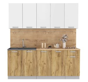 ГОТОВАЯ КУХНЯ ЛАЙТ 2,0 (БЕЛЫЙ/ ДУБ ЗОЛОТОЙ)