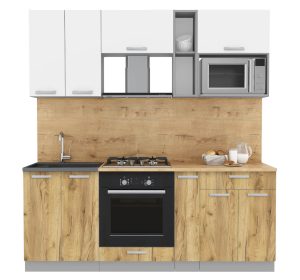 ГОТОВАЯ КУХНЯ ЛАЙТ 2,0ВТ (БЕЛЫЙ/ ДУБ ЗОЛОТОЙ)