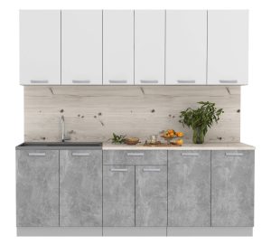 ГОТОВАЯ КУХНЯ ЛАЙТ 2,2 (БЕЛЫЙ/ БЕТОН)