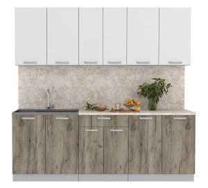 ГОТОВАЯ КУХНЯ ЛАЙТ 2,2 (БЕЛЫЙ/ ДУБ СЕРЫЙ)