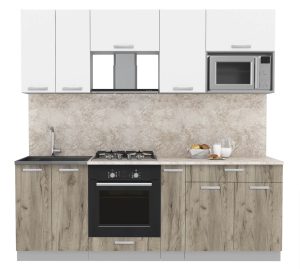 ГОТОВАЯ КУХНЯ ЛАЙТ 2,2ВТ (БЕЛЫЙ/ ДУБ СЕРЫЙ)