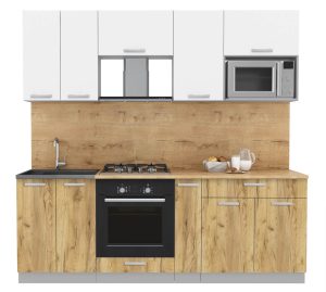 ГОТОВАЯ КУХНЯ ЛАЙТ 2,2ВТ (БЕЛЫЙ/ ДУБ ЗОЛОТОЙ)