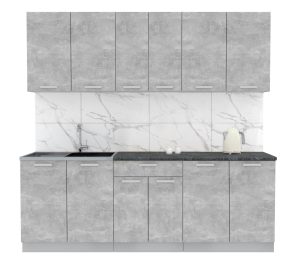 ГОТОВАЯ КУХНЯ ЛАЙТ 2,2 (БЕТОН/ БЕТОН)