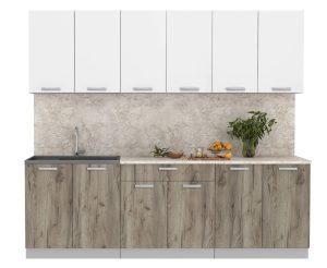 ГОТОВАЯ КУХНЯ ЛАЙТ 2,4 (БЕЛЫЙ/ ДУБ СЕРЫЙ)