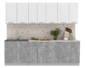 ГОТОВАЯ КУХНЯ ЛАЙТ 2,5 (БЕЛЫЙ/ БЕТОН)