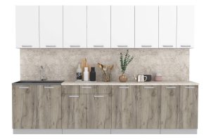 ГОТОВАЯ КУХНЯ ЛАЙТ 3,0 (БЕЛЫЙ/ ДУБ СЕРЫЙ)