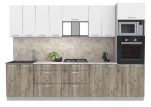 ГОТОВАЯ КУХНЯ ЛАЙТ 3,0ВТ (БЕЛЫЙ/ ДУБ СЕРЫЙ)
