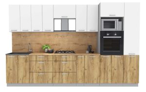 ГОТОВАЯ КУХНЯ ЛАЙТ 3,4ВТ (БЕЛЫЙ/ ДУБ ЗОЛОТОЙ)