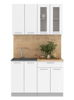 ГОТОВАЯ КУХНЯ МИЛА 1,2 (БЕЛЫЙ/ БЕЛЫЙ)