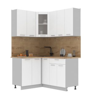 ГОТОВАЯ КУХНЯ МИЛА 1,2X1,5 (БЕЛЫЙ/ БЕЛЫЙ)