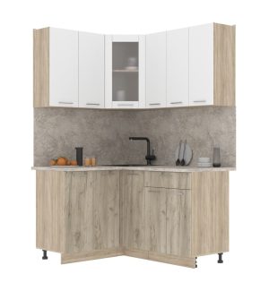 ГОТОВАЯ КУХНЯ МИЛА 1,2X1,5 (БЕЛЫЙ/ ДУБ СЕРЫЙ)