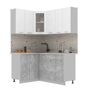 ГОТОВАЯ КУХНЯ МИЛА 1,2X1,6 (БЕЛЫЙ/ БЕТОН)