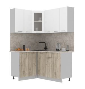 ГОТОВАЯ КУХНЯ МИЛА 1,2X1,6 (БЕЛЫЙ/ ДУБ СЕРЫЙ)