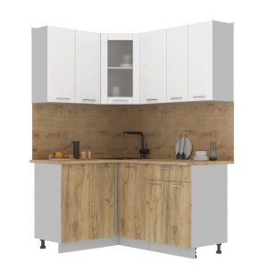 ГОТОВАЯ КУХНЯ МИЛА 1,2X1,6 (БЕЛЫЙ/ ДУБ ЗОЛОТОЙ)
