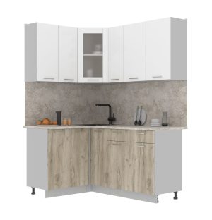 ГОТОВАЯ КУХНЯ МИЛА 1,2X1,7 (БЕЛЫЙ/ ДУБ СЕРЫЙ)