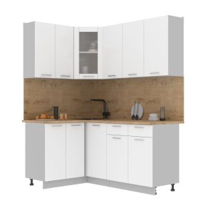 ГОТОВАЯ КУХНЯ МИЛА 1,2X1,8 (БЕЛЫЙ/ БЕЛЫЙ)