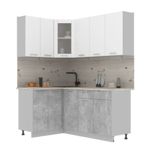 ГОТОВАЯ КУХНЯ МИЛА 1,2X1,8 (БЕЛЫЙ/ БЕТОН)