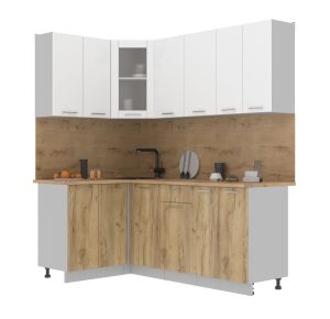 ГОТОВАЯ КУХНЯ МИЛА 1,2X2,0 (БЕЛЫЙ/ ДУБ ЗОЛОТОЙ)