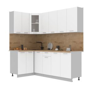 ГОТОВАЯ КУХНЯ МИЛА 1,2X2,2 (БЕЛЫЙ/ БЕЛЫЙ)