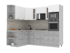 ГОТОВАЯ КУХНЯ МИЛА 1,68X2,40 (БЕЛЫЙ/ БЕТОН)