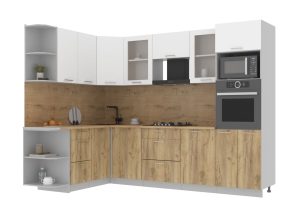 ГОТОВАЯ КУХНЯ МИЛА 1,68X2,80 (БЕЛЫЙ/ ДУБ ЗОЛОТОЙ)