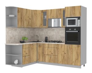 ГОТОВАЯ КУХНЯ МИЛА 1,68X2,40 (ДУБ ЗОЛОТОЙ/ ДУБ ЗОЛОТОЙ)