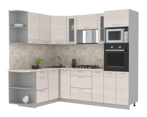 ГОТОВАЯ КУХНЯ МИЛА 1,68X2,40 (ВУДЛАЙН КРЕМОВЫЙ/ ВУДЛАЙН КРЕМОВЫЙ)