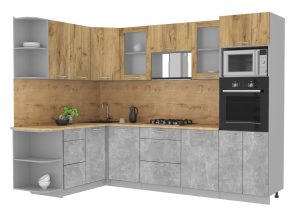 ГОТОВАЯ КУХНЯ МИЛА 1,68X2,80 (ДУБ ЗОЛОТОЙ/ БЕТОН)