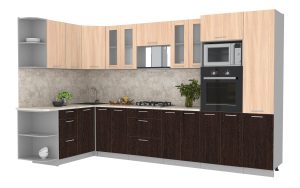 ГОТОВАЯ КУХНЯ МИЛА 1,68X3,40 (ДУБ МОЛОЧНЫЙ/ ВЕНГЕ)