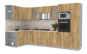 ГОТОВАЯ КУХНЯ МИЛА 1,68X3,40 (ДУБ ЗОЛОТОЙ/ ДУБ ЗОЛОТОЙ)