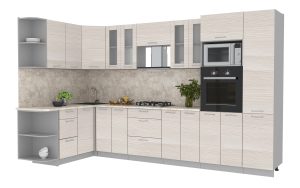 ГОТОВАЯ КУХНЯ МИЛА 1,68X3,40 (ВУДЛАЙН КРЕМОВЫЙ/ ВУДЛАЙН КРЕМОВЫЙ)