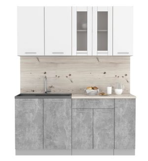 ГОТОВАЯ КУХНЯ МИЛА 1,7 (БЕЛЫЙ/ БЕТОН)